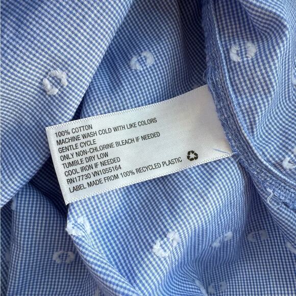 MERONA BLUE POLKA DOT COTTON SLEEVELESS SUN DRESS SIZE SMALL - Picture 6 of 7